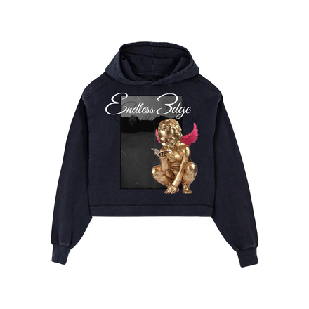 Endless Edge designer vintage fade Golden Angel Cropped Hoodie